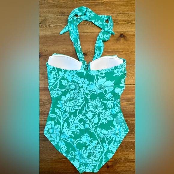 Sun Ocean Sand x Talbots | Ruched Halter One Piece Swimsuit | Floral | 16 - Picture 5 of 6
